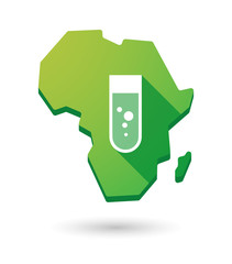 Sticker - Africa continent map icon with a chemical test tube