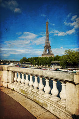 Wall Mural - The Eiffel Tower in Paris in vintage style