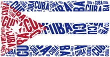 National Flag Of Cuba. Word Cloud Illustration.
