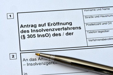 Insolvenzverfahren, Pleite, Konkurs, Bankrott, Privatinsolvenz