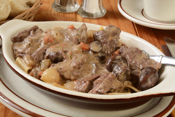 Canvas Print - Beef stroganoff closeup