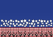 Star Flowers Combined With USA Flag Colors