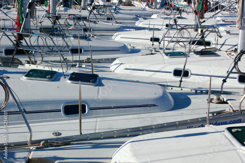 Obraz w ramie row of sailing boats