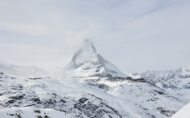  Zermatt, Schweizer Alpen, Matterhorn, Bergpanorama, Winter