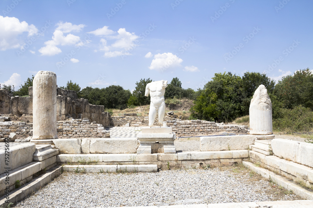 Collosal God Collosal torso of naked male god in Hadrian bath of Aphrodisias Stock ...