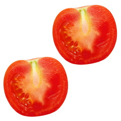 Wall Mural - fresh slice cherry tomato isolated on a white background