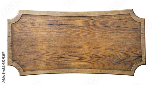 wood sign isolated on white