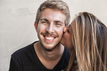 Kiss Young Couple