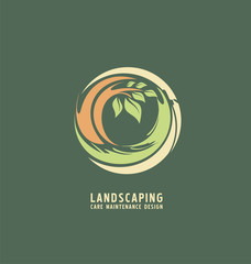 Poster - Landscaping logo design concept