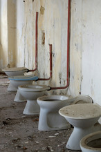 Toilet Bowl In Public Old Interior