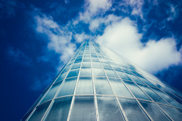 modern glass silhouettes of skyscrapers. business building