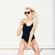 © Kaponia Aliaksei - portrait of pretty blonde woman with cocktail