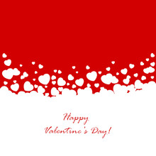 Red Background With White Hearts