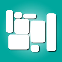 Wall Mural - Photo frames on empty turquoise background
