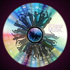 Wall Mural - disco abstract background. record or disk