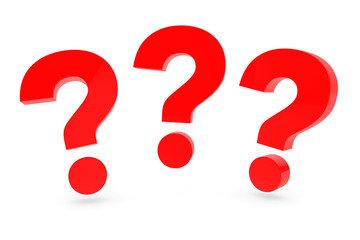Fototapete - Three red question marks