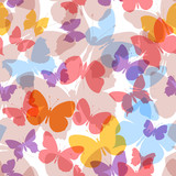 colored seamless pattern butterfly