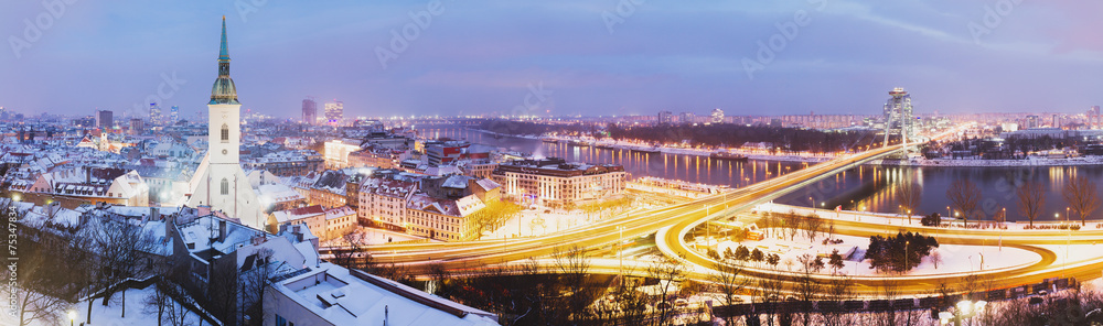 Obraz na płótnie Panoramic view of Bratislava w salonie