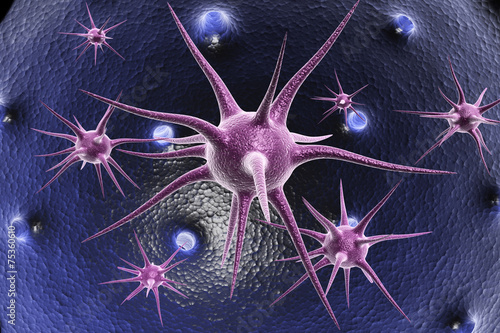 Nowoczesny obraz na płótnie 3d render of neuron