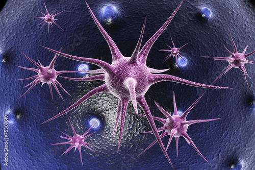 Naklejka na szybę 3d render of neuron