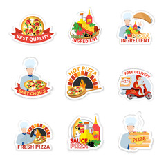 Canvas Print - Pizza Label Set