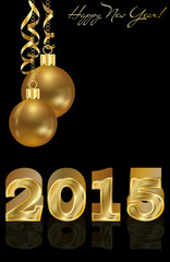 Wall Mural - Happy new 2015 year golden background