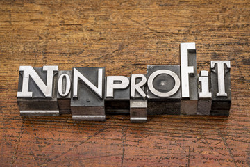 Wall Mural - nonprofit word in metal type