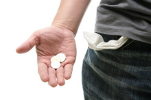 Empty Pocket, Coins In Hand