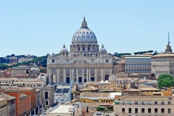 Wall Mural - Rome city aerial view from San Angelo castle