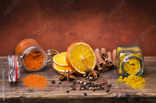 Naklejka - mata magnetyczna na lodówkę spices still life