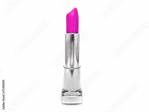 Fotografie, Obraz Pink lipstick isolated on white cosmetics makeup make up