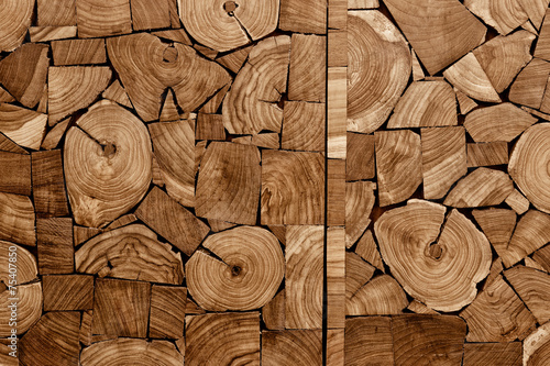 Fototapeta na wymiar pieces of teak wood stump background