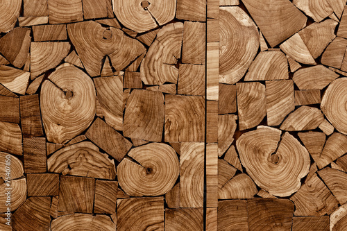 Naklejka dekoracyjna pieces of teak wood stump background