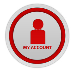 My account circular icon on white background