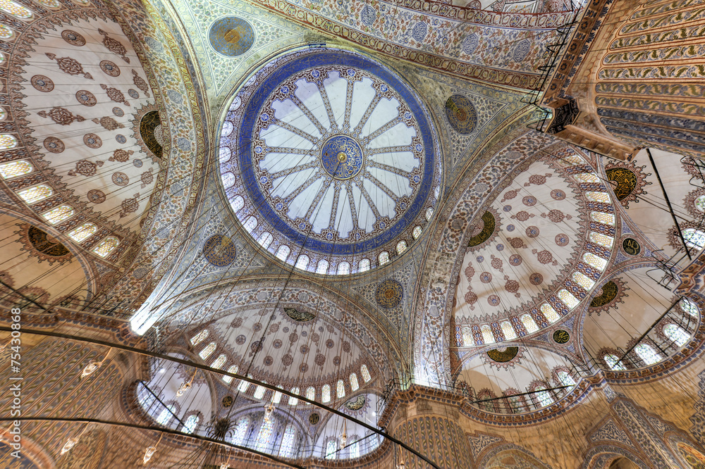 Blue Mosque Interior Istanbul Turkey Foto Poster
