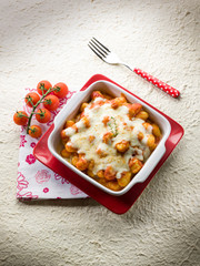 Wall Mural - sorrentina gnocchi with mozzarella and tomato