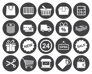 Wall Mural - Shopping icons set