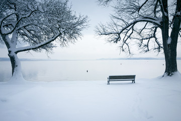 Wall Mural - Tutzing snow