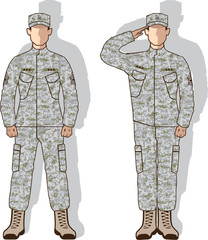 Soldier in uniform salute