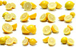 Zitrone Limone Frucht sauer Essen Lebensmittel set
