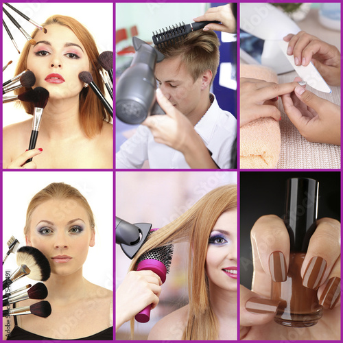 Naklejka dekoracyjna Beauty salon collage