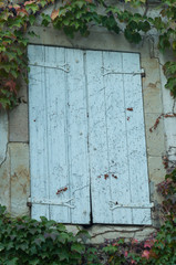 Wall Mural - Volets entourés de vigne en automne