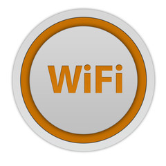 wifi circular icon on white background