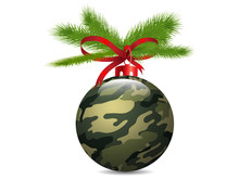Christmas Camouflage Ball.Vector