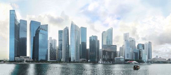 Sticker - Panorama of Singapore Downtown