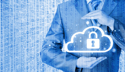 Protect cloud information data concept. Security and safety of