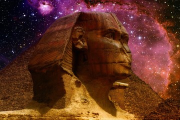 Wall Mural - sphinx and small magellanic cloud (elements of this image furnis