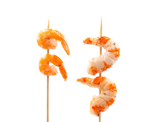 Poster - Grilled shrimps on a stick.