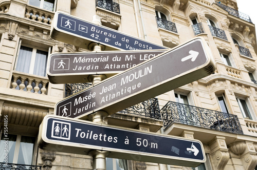 Naklejka na meble Paris, France. Street directions and signs