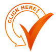 click here symbol validated orange